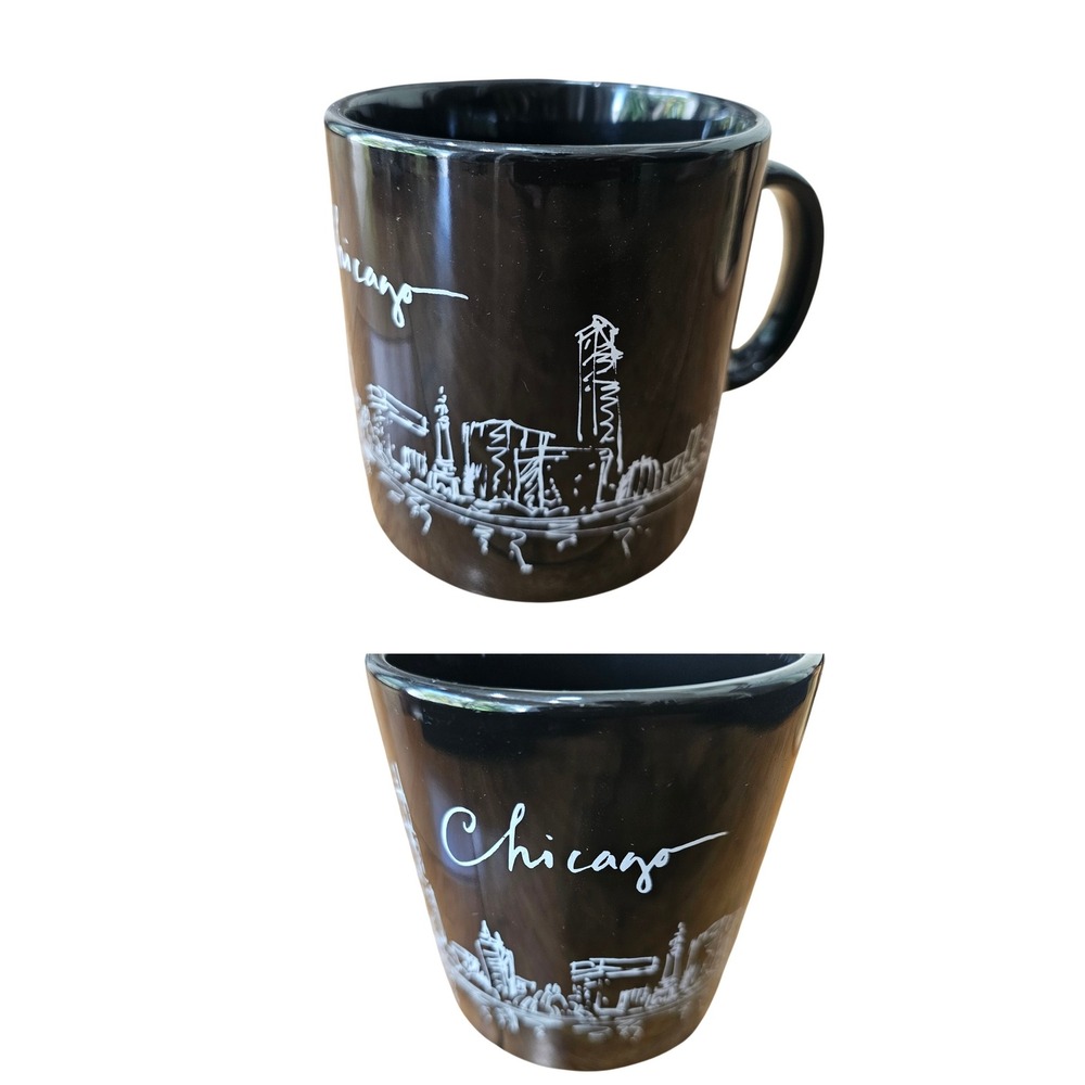 Marshall Fields Chicago Skyline Large Coffee Mug Black White Cityscape